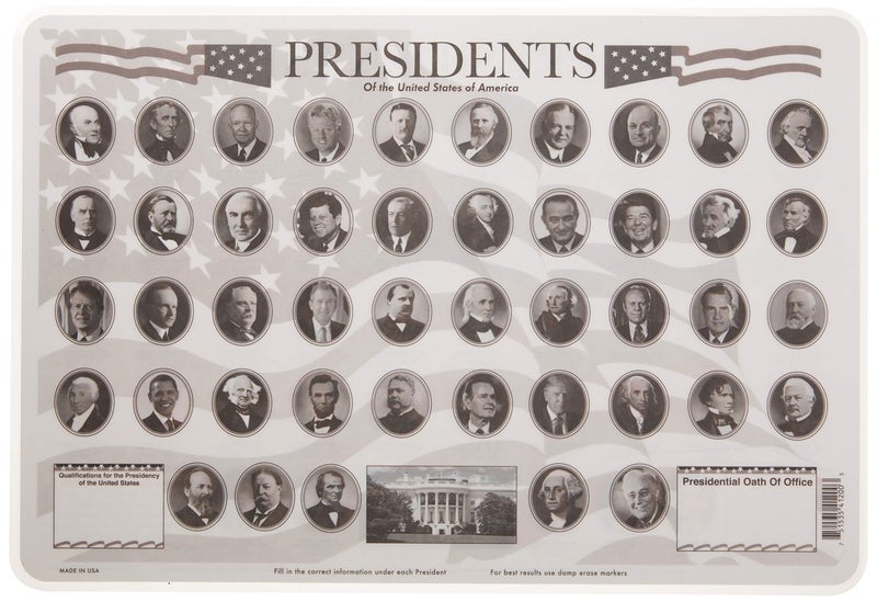 Painless Learning Presidents Placemat Black 23 x 19 x 10 inches - Image 2